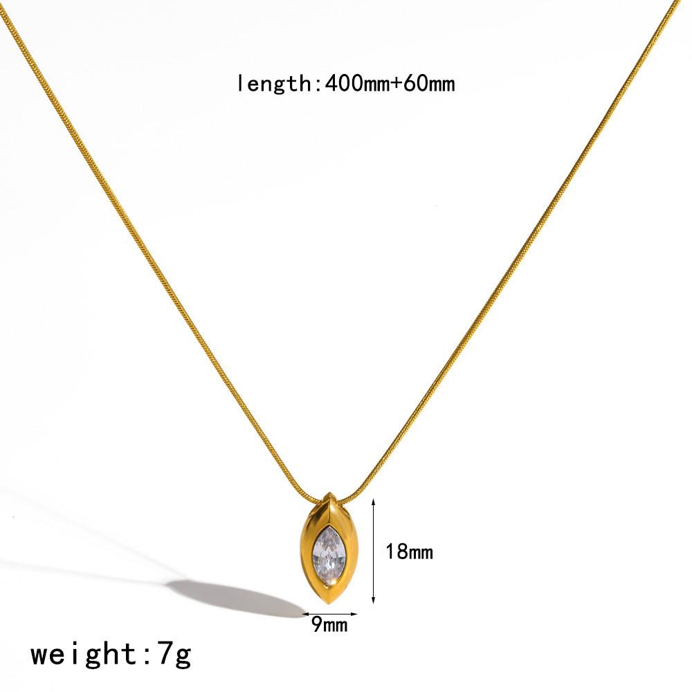 Star Zircon Drop Pendant Necklace With Gold Plated Stainless Steel For Daily Wear
