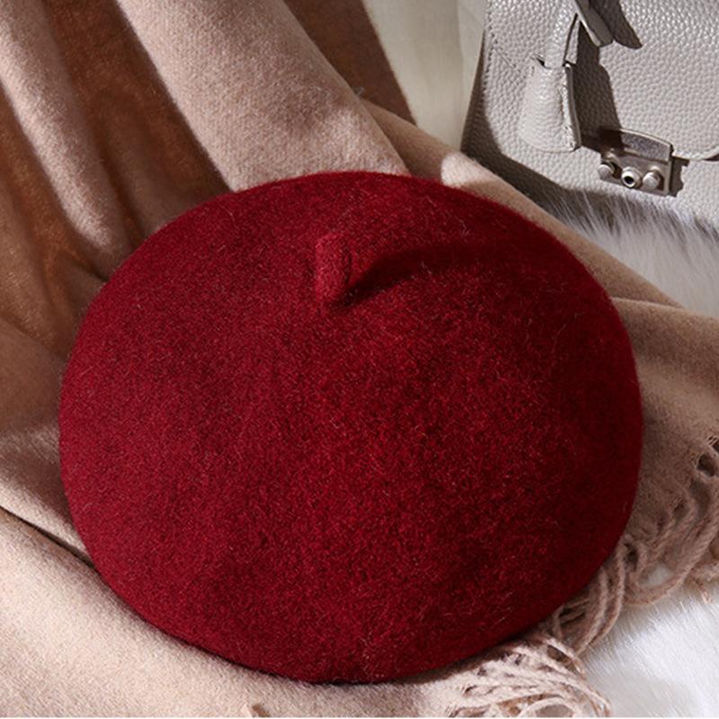 Beret autumn and winter face little girl painter hat versatile classic British retro newsboy hat
