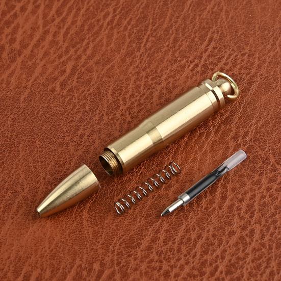 Outdoor Necssery Mini Grip Pen Dry Quickly Brass Comtable Anti-oxidation Solid Brass Ballpoint Pen