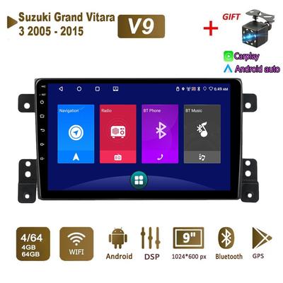 Autoradio Android Stéréo Pour Suzuki Grand Vitara 3 2005 - 2015 Navigation GPS 2DIN 4 Core Lecteur Multimédia Carplay Autoradio 4+64GB