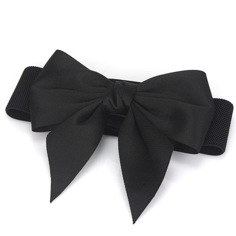 Double Beautiful Layer Bowknot Waist Belt In Soft Cotton With Elastic Fit Women For
