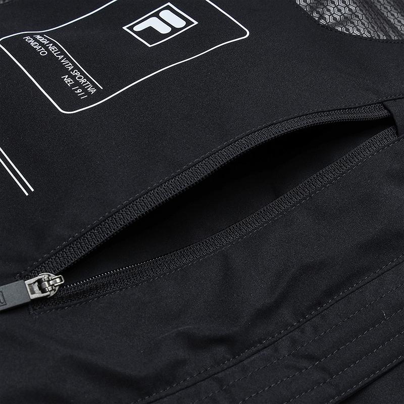 Men's FILA ESSENTIAL Down Jackets Men's Jet Black Hooded (Non-detachable) Moderate Straight Fit