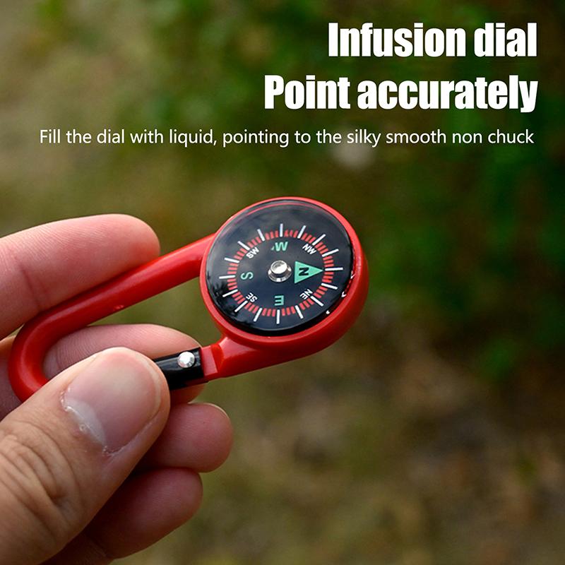 Mini Lightweight Compass, Portable Carabiner Keychain Compasses, Outdoor Camping Tool, Mountaineering Tourism Survival Equipment