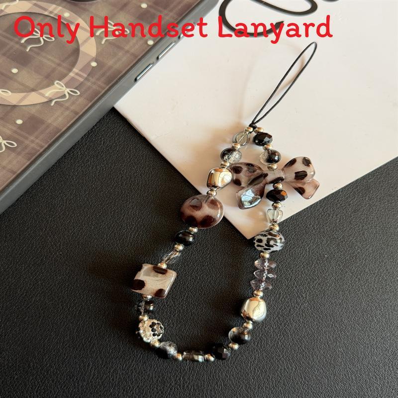 Leopard Print Phone Lanyard Pvc Handcrafted Keychain For Men Women