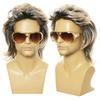 70er 80er Rocker Kostüm Heavy Metal Männer Frauen Perücke mit Bandana Sonnenbrille Halskette Party Bekleidung