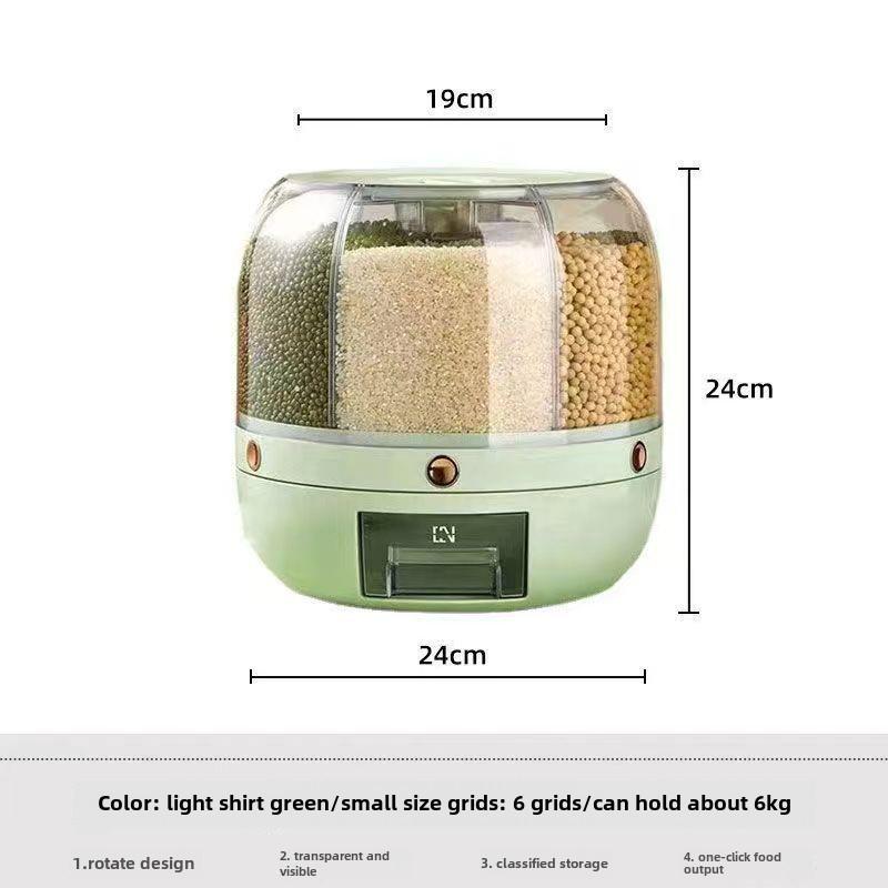 Вращающийся контейнер для хранения риса Герметичная банка с перегородкой защищающая от насекомых и влаги для хранения зерна 2880₽