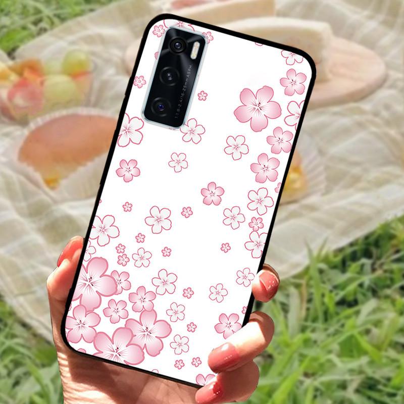 För Vivo V20 SE Fodral Skydd V2022 V2023 Silikon Mjuk Marmor Svart Stötfångare Funda Coque för Vivo V20 2021 V 20 V20SE V2025 V2024