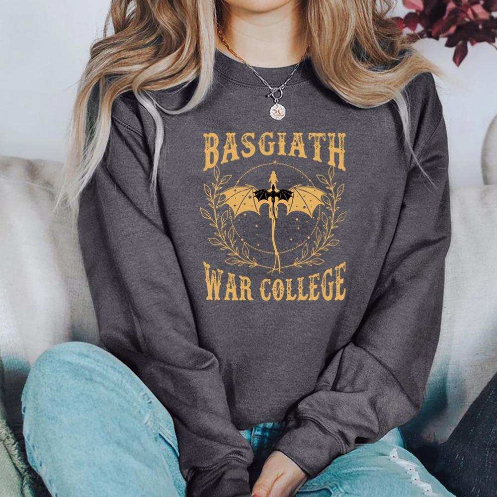 Sweat-shirt unisexe Quatrième aile Basgiath War College Rétro Dragon Rebecca Yoros Sweat à capuche Violet Sorrengail Le sweat-shirt Empyrean Crewneck