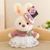 Adorable Lolita Bear & Rabbit Plush Pendant - Cute Bag Charm & Desk Companion