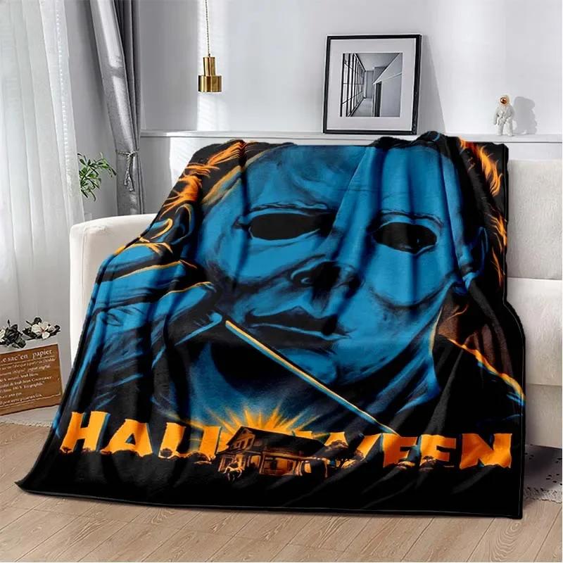 Horror movie character M-Michael Myers Halloween Home Bed Blanket Comfortable Portable Bedroom Sofa Picnic Blanket Gift