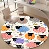 1pc Sheep Farm Office Round Area Rug, Indoor Mat Suitable ForOffice, Under Office Chairs Bedroom Living Room Home Decor, Room Decot012