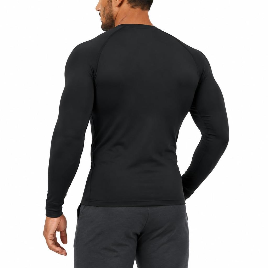 Men's Long Sleeve Compression Shirts Quick Dry Stretchy Workout Gym Athletic Tops