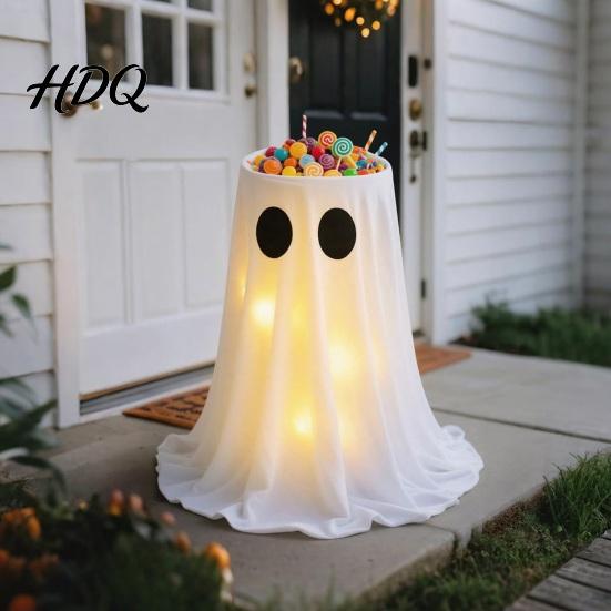Halloween Dessert Station Ghost Candy Bowl Adjustable Height Large Holder Trick or Prop for Garden Treat Standing Storage Dish Porch Lawn