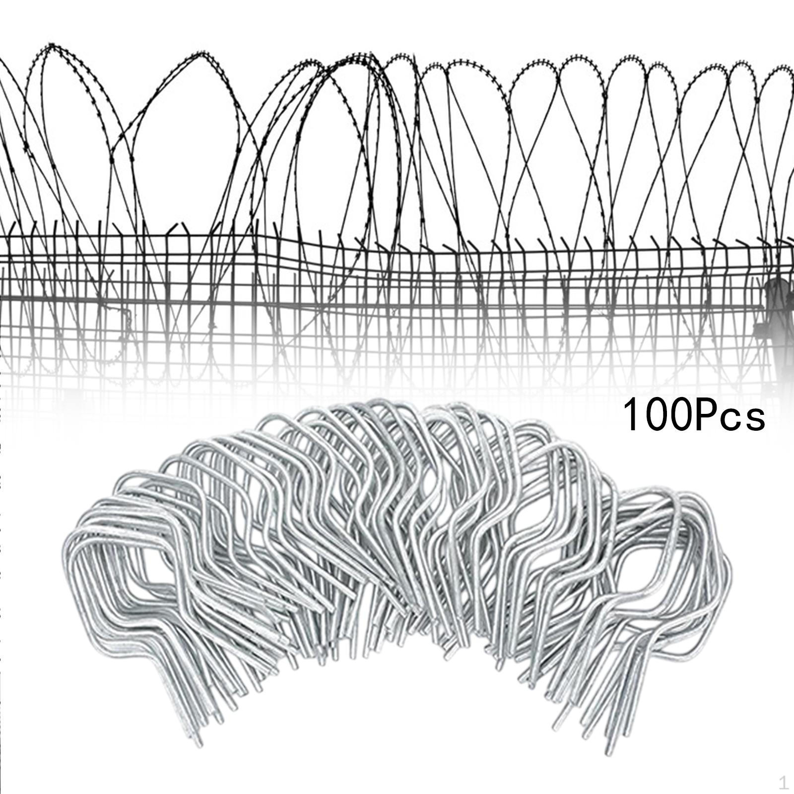 

100 шт. зажимов для забора, проволочных стяжек, простая установка, экономия времени, оцинкованная сталь Square