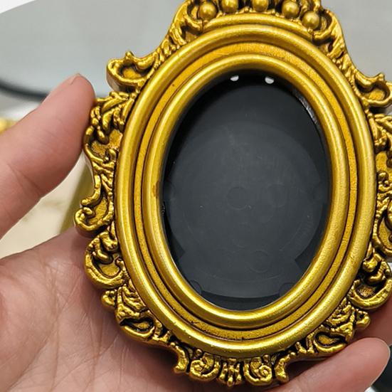 Vintage Photo Frame Refrigerator Magnet DIY Oval Picture Holder Decorative Fridge Magnet Home Kitchen Office Whiteboard Decor