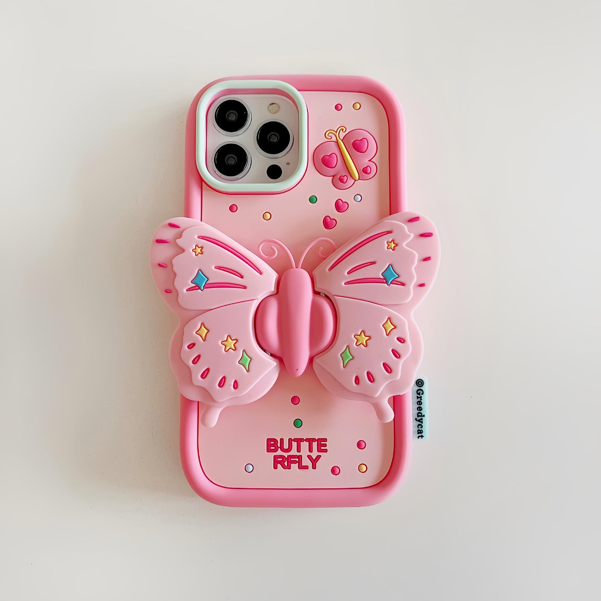 

Cartoon Butterfly iPhone 14/13/12/11 Pro Max Case with Stand, Anti-fall Protection 13 Pro Max