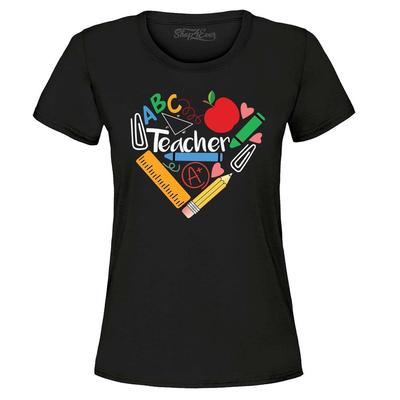 Coração de Professor Suprimentos Apreciação de Professores Camiseta Feminina Camisas de Professor