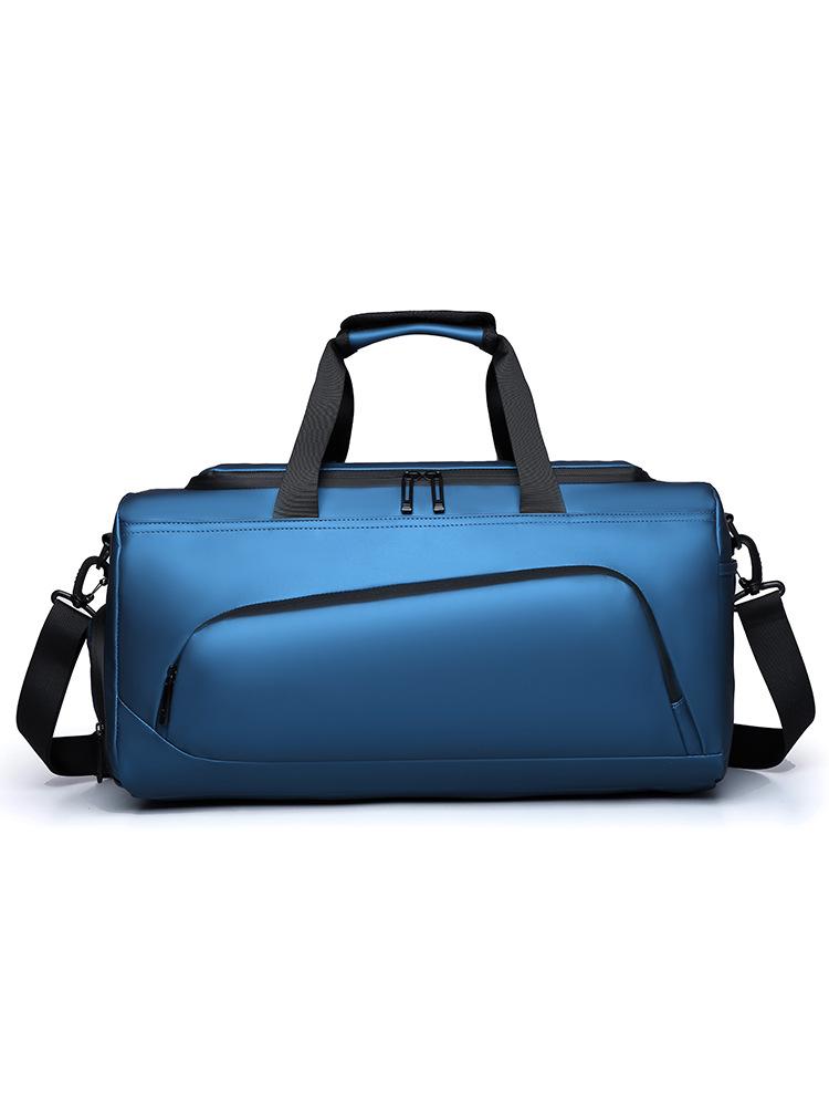 

Текстурированная мужская фитнес-сумка для разделения влажного и сухого, большой вместимости, портативная наплечная сумка, деловая простая сумка для встреч и путешествий синий