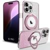 Protective Phone Case - BOOLING - iPhone 16 Pro - Flexible - Glitter - Pink
