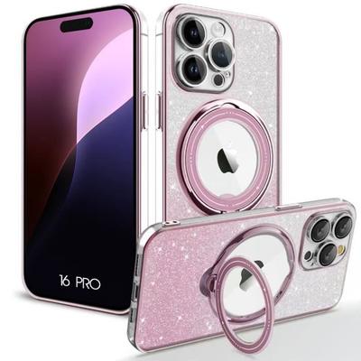 Schutzhülle - BOOLING - für iPhone 16 Pro - Flexibel - Glitzer - Rosa