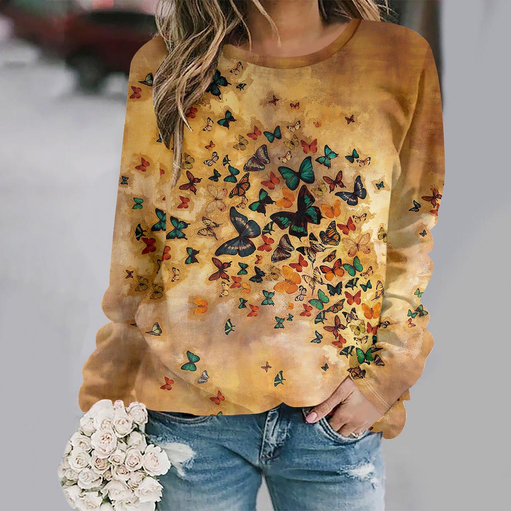 Flower round-neck sweatshirt 3D Print Women Y2k Streetwear Autumn Sweatshirts Oversized Pullovers Fashion Woman Clothing Tops
