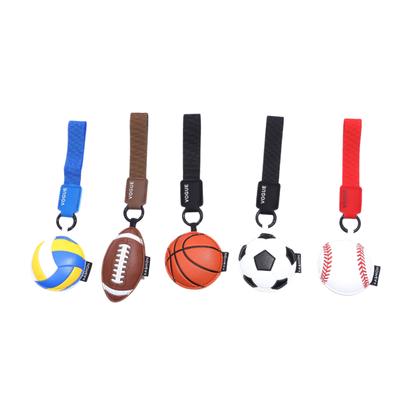 Personalized Keychains Featuring Baseball, Soccer, Basketball, And Volleyball Balls; Leather Bag ; Gifts For Rugby, Soccer, And Sports Enthusiast