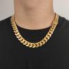 Miami Hip Hop Cuban Link Chain Colar Para Homens Mulheres 316l Aço Inoxidável Ouro/Prata Moda Pulseira Jóias Acessórios