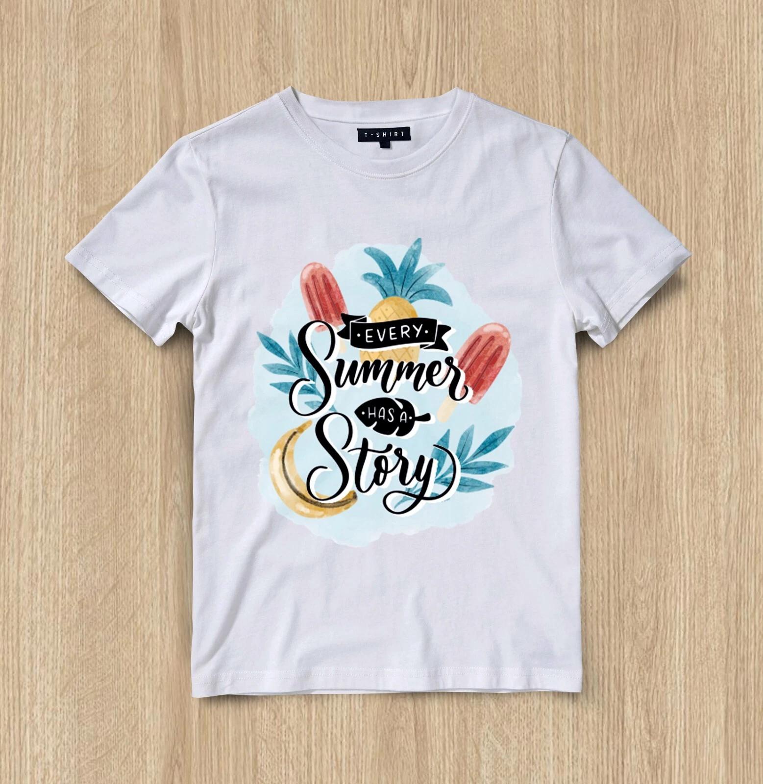 Custom The Story of Summer Graphic T-shirt Design Unisex Jersey Short Sleeve Tee 3XL