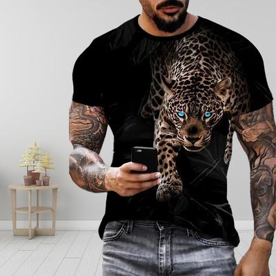 Nieuw Zomer Heren Mode T-shirt Persoonlijkheid Dierenprint Heren T-shirt Top