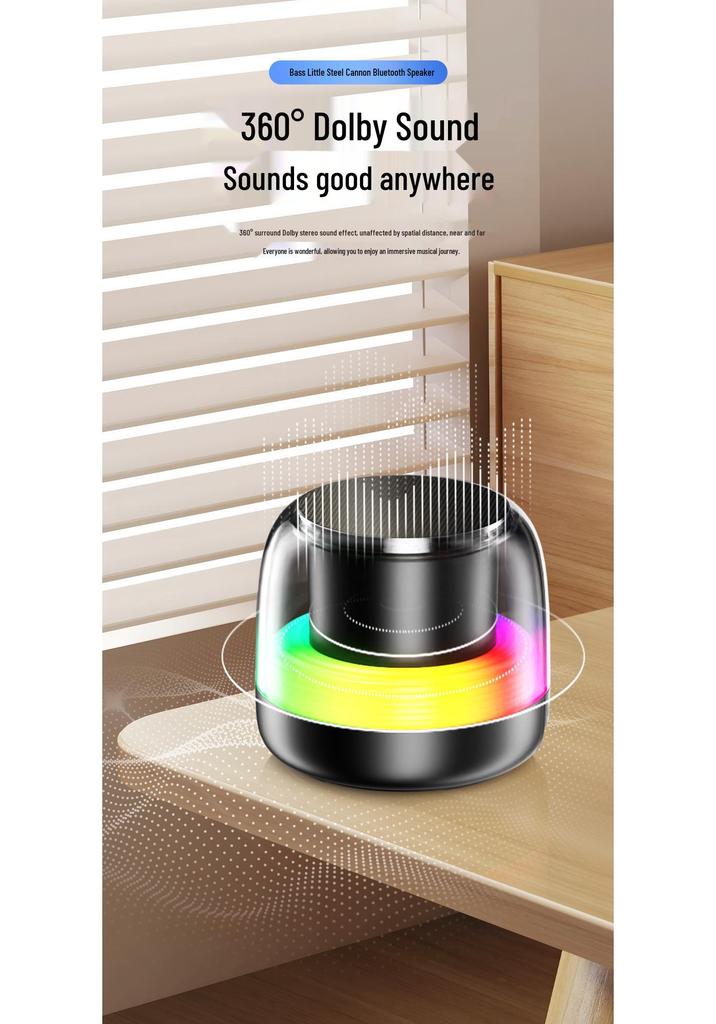 RGB Bluetooth Speaker: Portable Wireless Outdoor Cycling Mini Speaker with Heavy Bass