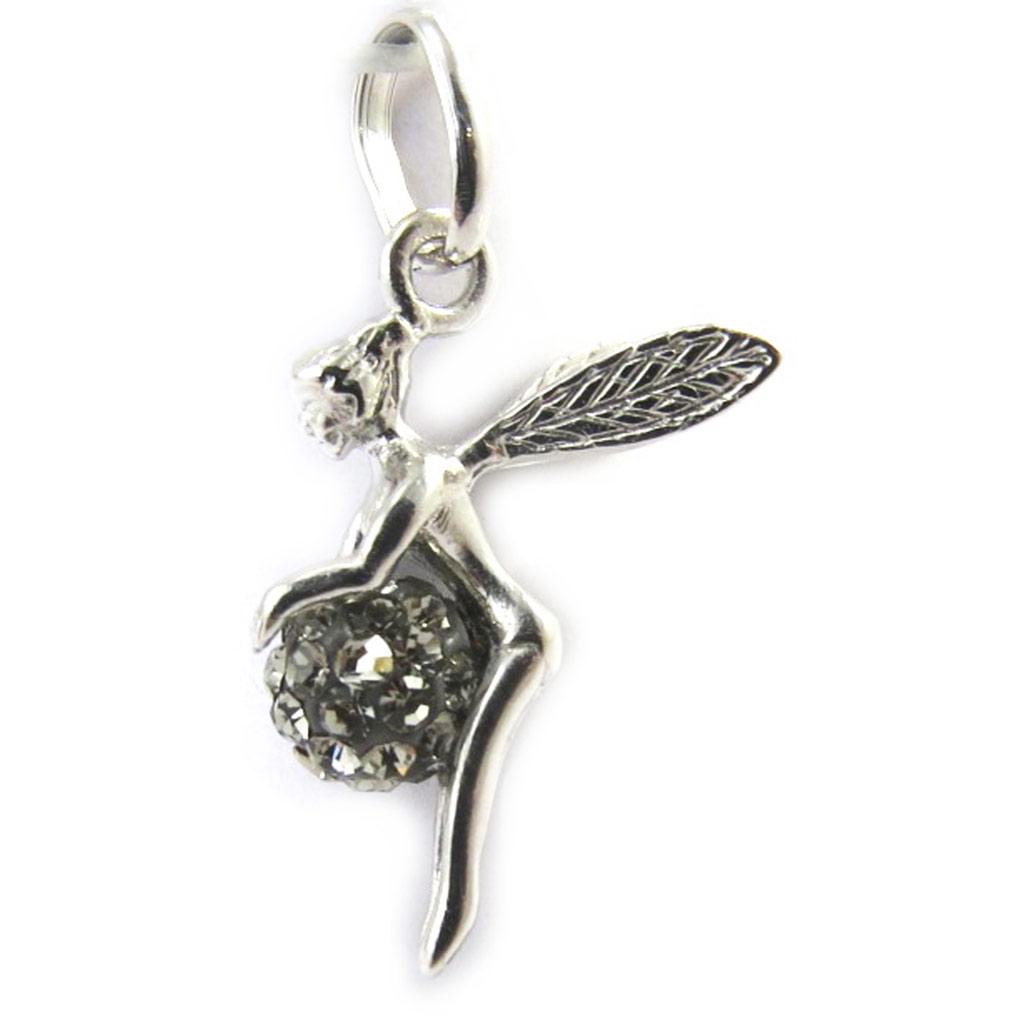 Les Trésors De Lily [L9752] - Silver Pendant 'Tinkerbell' Gray (crystal)