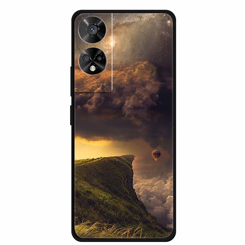 For TCL 50 5G Case Original Soft Silicone TPU Phone Cases Back Cover For TCL 50 XE 5G 50XE Fashion Planet New Coque Black Bumper