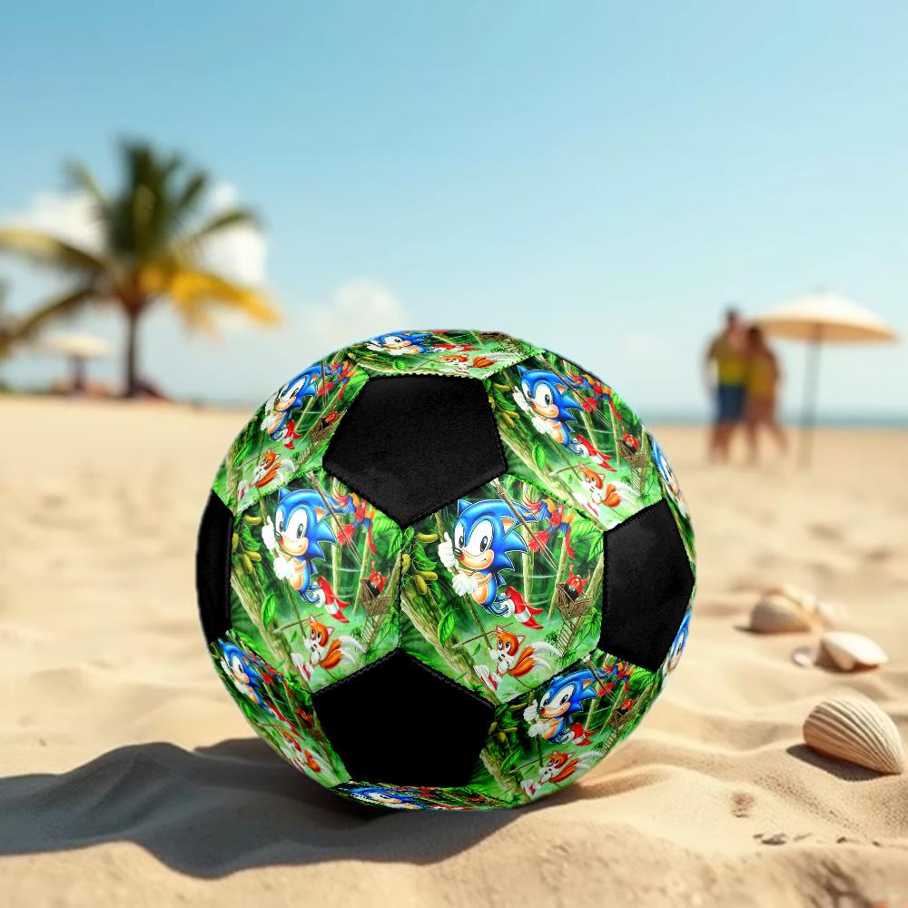 Sonic the Hedgehog2 Soccer Ball Colorful All Ages Machine Stitched PVC Competition Ready Durable High-Bounce.SIZE5