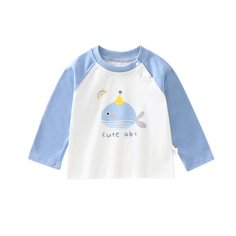 Children's Pure Cotton Long Sleeve Shirt for Spring and Autumn - Boys' and Girls' Fashionable Base Top