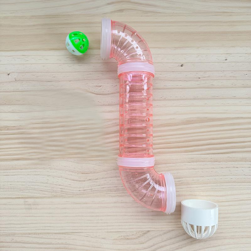 Golden Hamster Tunnel: Transparent Pipe for Crawling, Hiding, and Connecting.