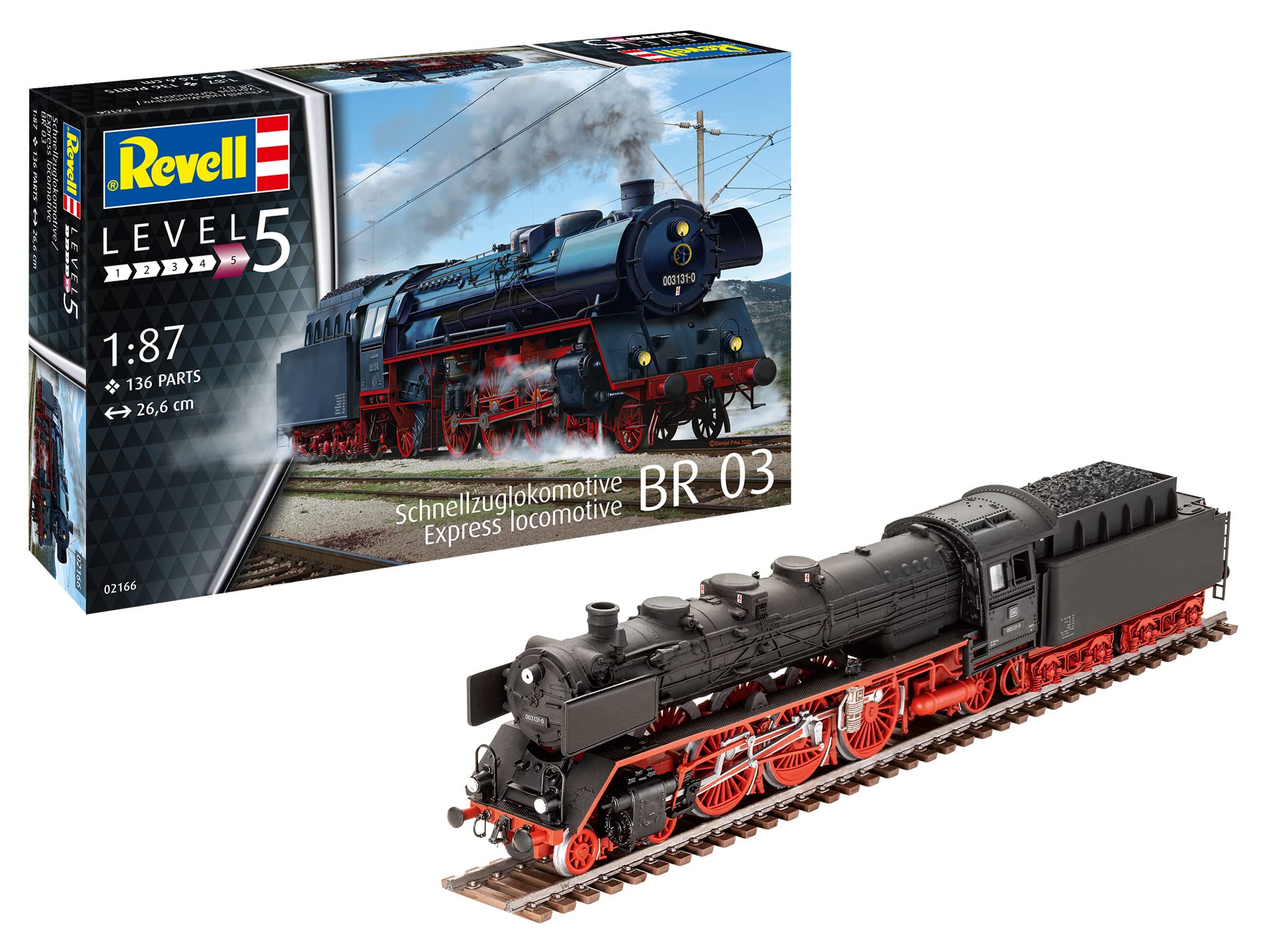 

German Revell 1/87 R03 Locomotive, Witte Type, Smoke Barrier, Plastic Model 02166