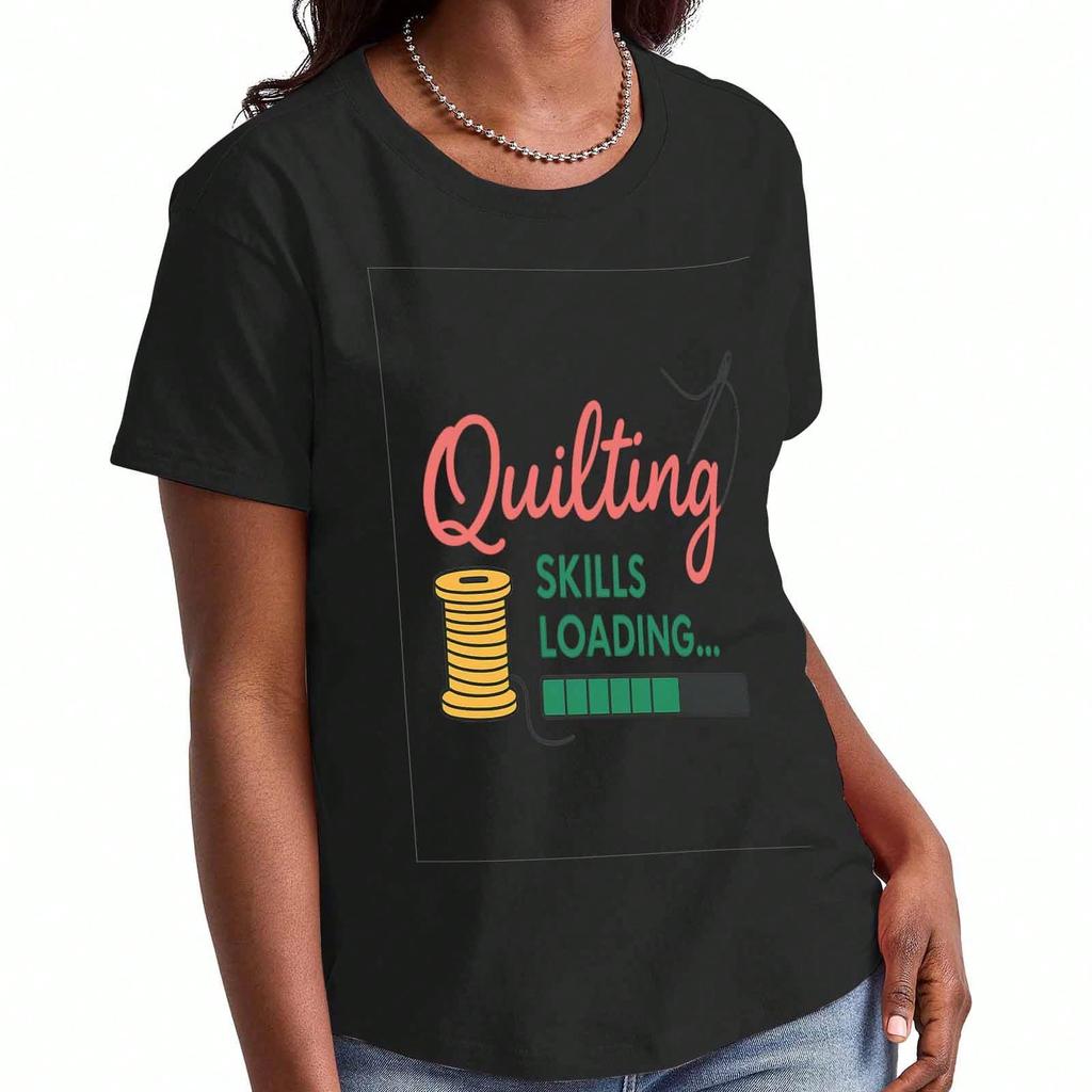 Quilting Friends Flamingo Wounisex's Cotton T Shirt, Cotton Premium Print, Durable, Leisure Fashion. Featuring A Flamingo Design And Friends Gang Slog