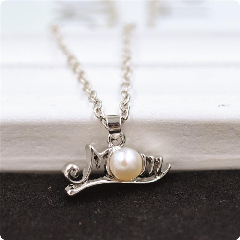 

1Pc Fashion, Inlaid Imitation Pearl Fashion Versatile Pendant Necklace серебряный