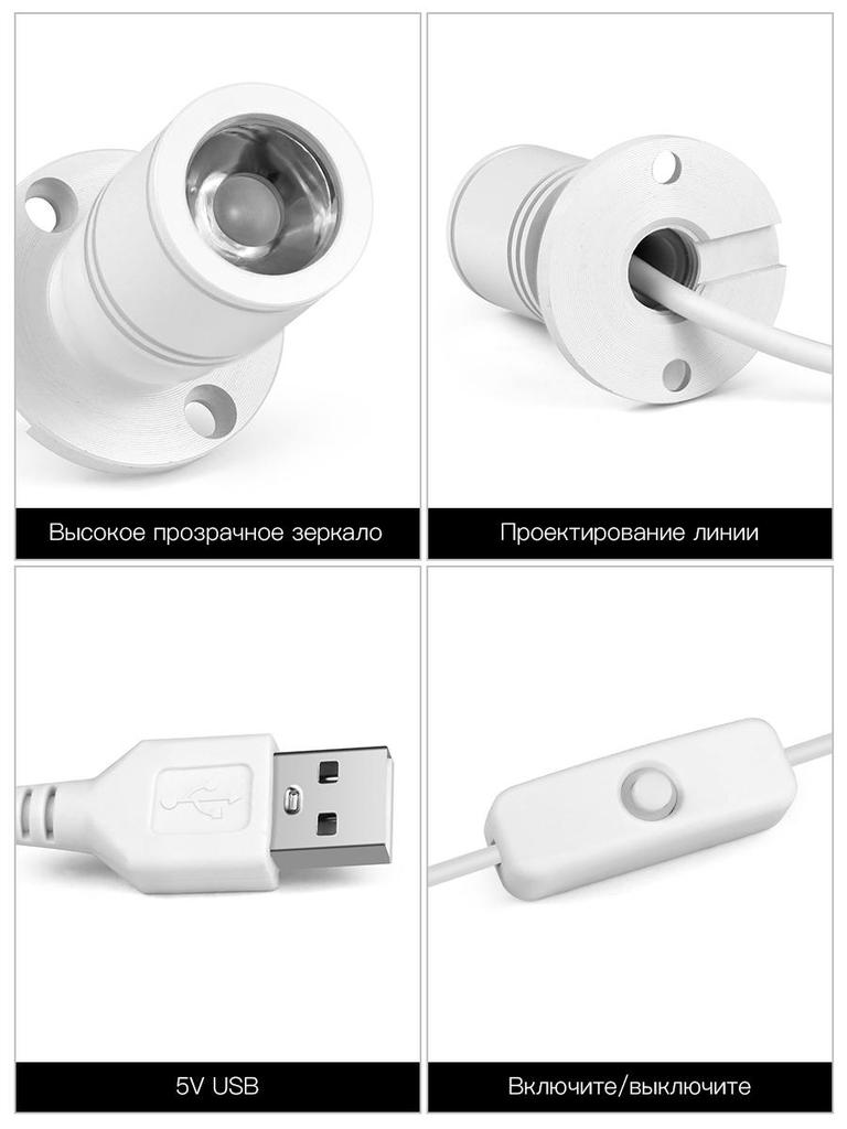 Surface Mounted Mini USB 5V 1W LED Spot Light Rotatable Ceiling Lamp Jewelry Showcase Counter Closet Cabinet Shelf Spotlight