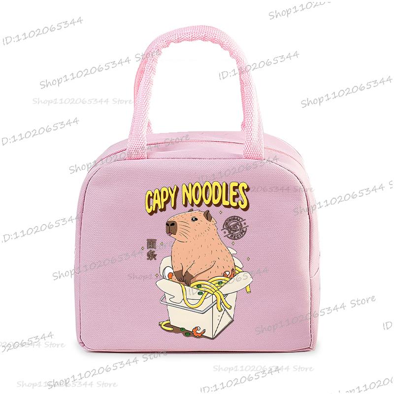 Cute Capybara Print Women Men Lunch Bag Fashion Animal Capybara Portable Insulated Bags School Kids Multifunctional Food Handbag