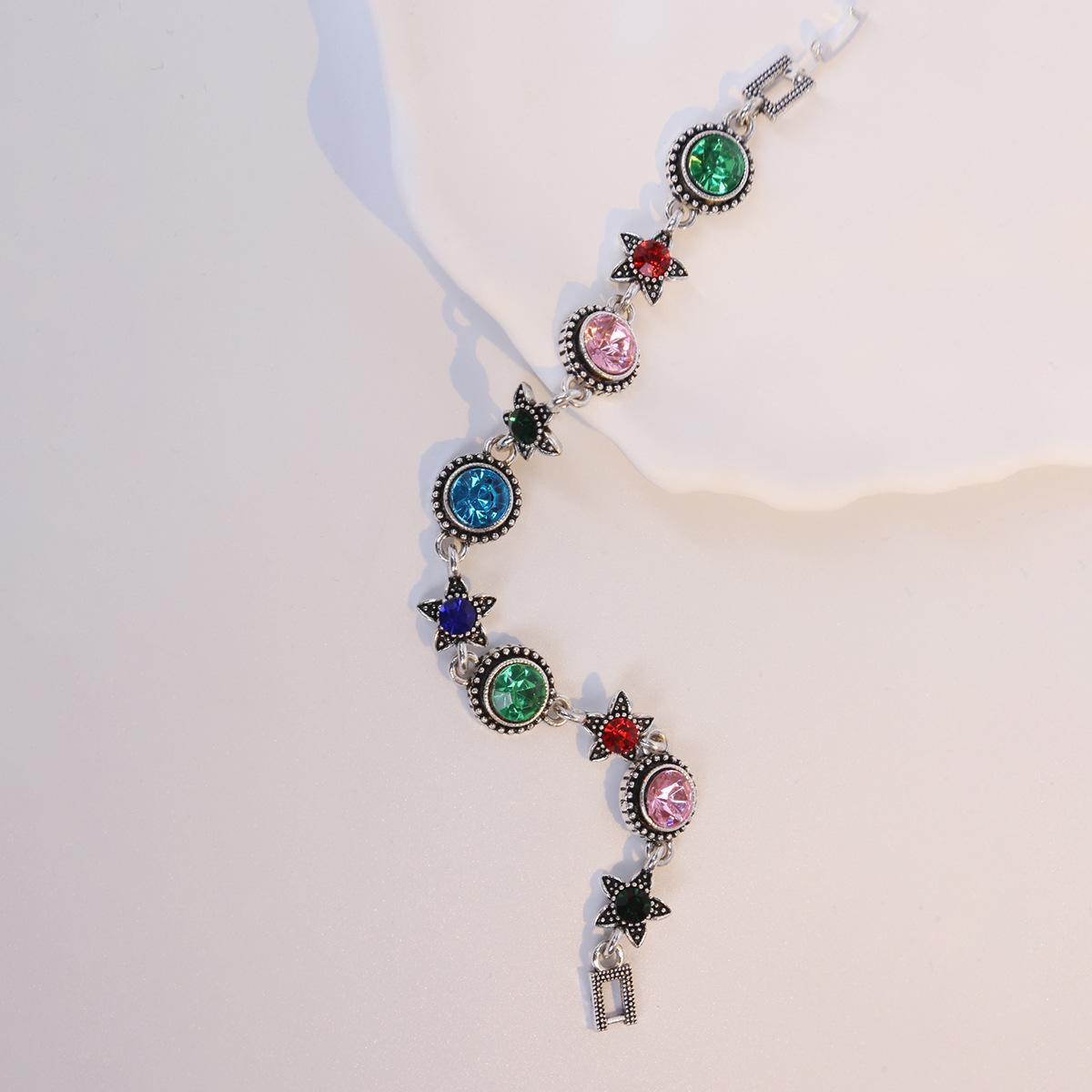 

Универсальный ретро этнический браслет с геометрическим круглым дизайном и стразами