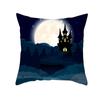 Home Cartoon Pumpkin Head Halloween Pillow Cover Peach Velvet Cushion Cover Office Sofa Cushion Cover