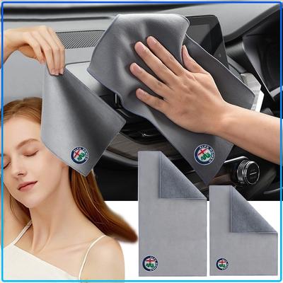 For 147 159 Giulietta Giulia Mito Spider Alpha Nheadrest 1Pcs Microfiber Cleaning Car Towel Clean Rags Emblem