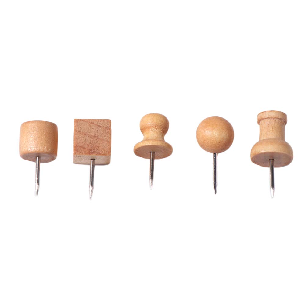 114Pcs Decorative Drawing Thumb Tacks Various Style Cork Board Thumbtack Wood Push Pins  Office