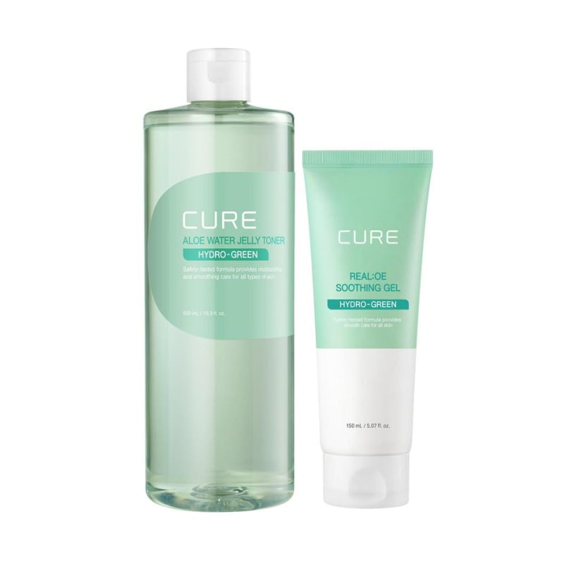 CURE Jelly Toner 500ml + Realoe Soothing Gel 150ml