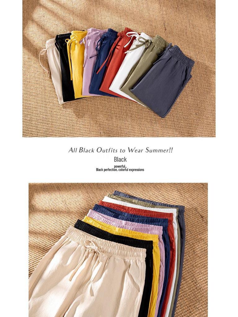 Women's Spring/Summer Cotton Casual Nine-Point Harem Pants
