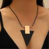Jewelry Sets Korean Fashion Geometric Black Triangle Drop Earrings For Women 2026 Trending Necklace 2-piece Set Accessories Gift