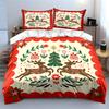 Reindeer and Floral Christmas Design Bedding Duvet Cover Set Duvet Cover Pillowcases  (1*Duvet Cover 2*Pillowcases, without duvet insert)