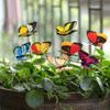 Outdoor Schmetterling Einsätze Lot Hof Lebensechte Blumentopf Bett Garten Kunst Metall