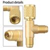 Adattatore a T a Connessione Rapida Con Valvola in Ottone SAE da 1/4" Per R22 R12 R134 Adattatore Adattatore Tubo di Conversione Porta AC Alta/Bassa